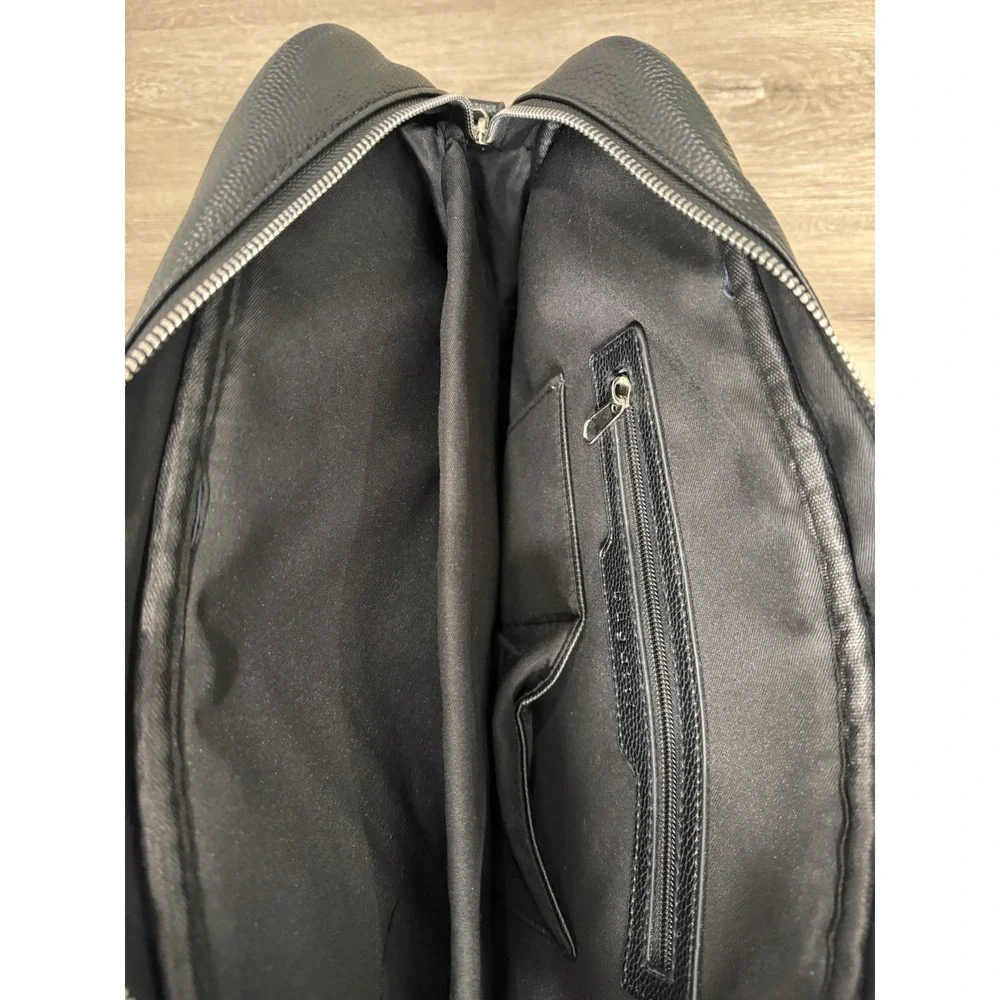Bugatti Vegan Leather Laptop Briefcase Messenger Bag Black 16